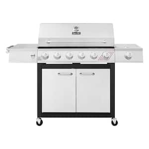 6-Burner Propane Gas Grill in Stainless Steel with TriVantage Multifunctional Cooking System