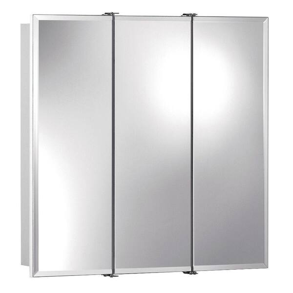 Unbranded Ashland 24 in. W x 24 in. H x 4-3/4 in. D Frameless Surface-Mount Bathroom Medicine Cabinet with Beveled Mirror