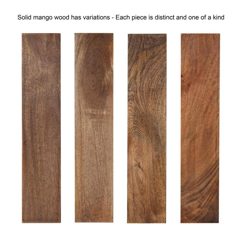 Natural Mango Wood Square Wall Mirror, 26 x 26