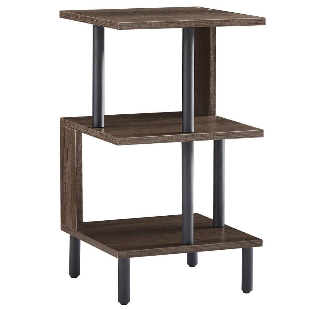 VECELO End Side Table for Living Room, SShaped Night Stand with