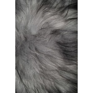Silver 15 in. x 15 in. Sheepskin Solid Color Dining Chair Pad