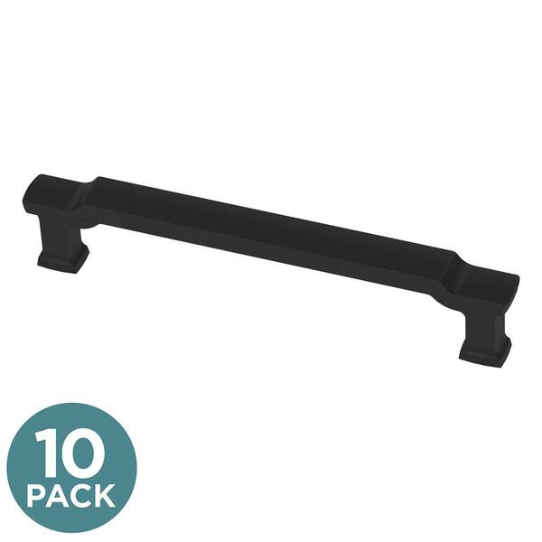 Cosmas 8902FB Cabinet Handles – Flat Matte Black Pulls, 10-Pack, Zinc Metal