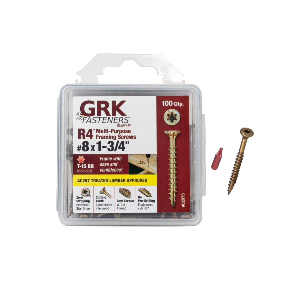 GRK Fasteners 8 x 13/4 in. Star Drive Bugle Head R4 MultiPurpose