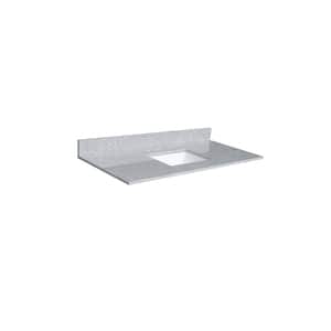 31 in. W x 22 in. D Engineered Stone Composite White Rectangular Single Sink Bathroom Vanity Top in Gray