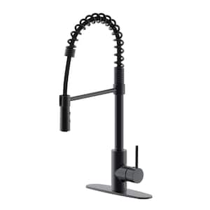 21 in. Single Handle Kitchen Faucet with Dual Function & Open Coil Pull Down Sprayer, Oil Rubbed Bronze