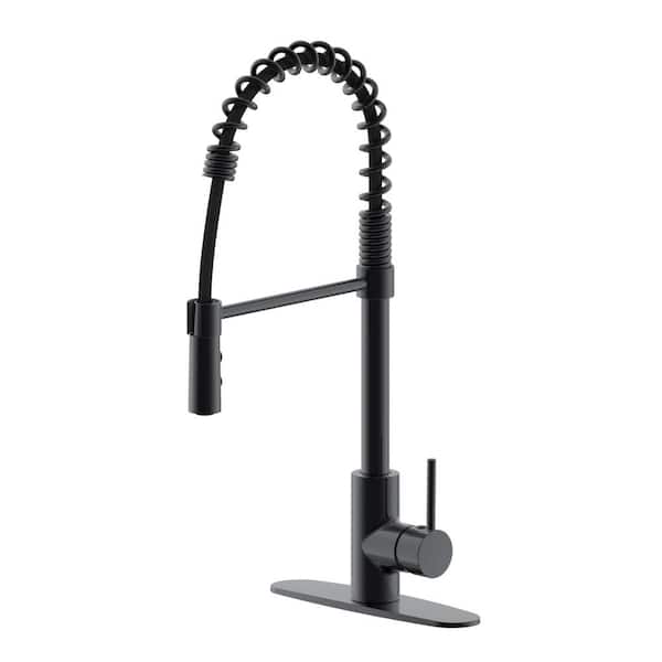Westbrass 21 in. Single Handle Kitchen Faucet with Dual Function & Open Coil Pull Down Sprayer, Oil Rubbed Bronze