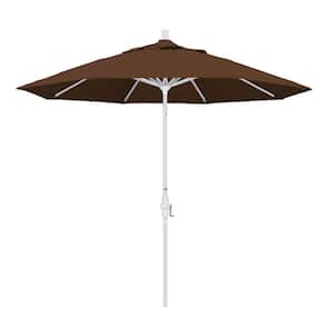 9 ft. Aluminum Collar Tilt Patio Umbrella in Teak Olefin