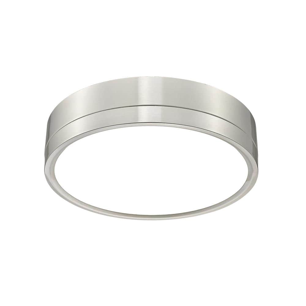 Algar 12" Brushed Nickel LED Flush Mount with Frosted Glass