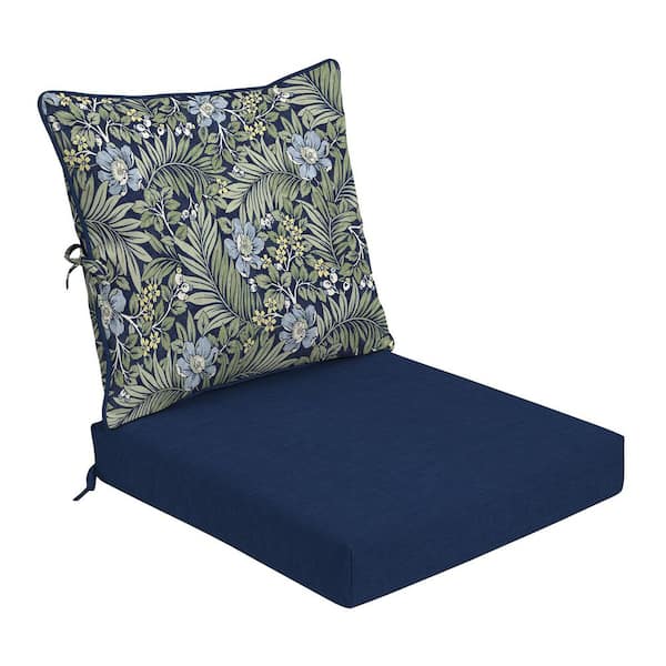 ARDEN Foam Outdoor Deep Seat Cushion Set 24 x 24 Made with ProFoam Rain-Proof Fade Resistant Sapphire Morrison Floral