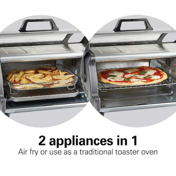 Hamilton Beach Sure-Crisp Easy Reach 1400 W 6-Slice Grey Toaster Oven with  Air Fry 31523 - The Home Depot