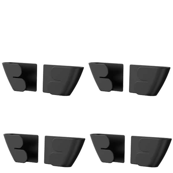 4-Pack Black Wall Mounted Universal Adjustable Pot Lid Holders for Kitchen Cupboard, Fits 6 in. to 14 in.