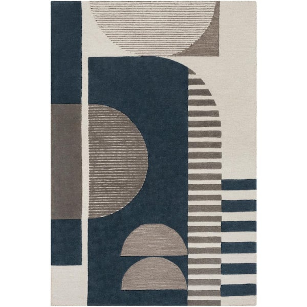 Livabliss Mazikee Teal Geometric 9 ft. x 12 ft. Indoor Area Rug