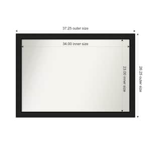 Midnight Black Narrow 37.25 in. x 26.25 in. Custom Non-Beveled Wood FramedBathroom Vanity Wall Mirror