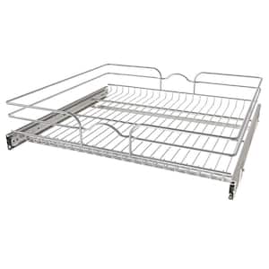 Silver Kitchen Cabinet Pull Out Shelf Organizer, 24 in. x 22 in.