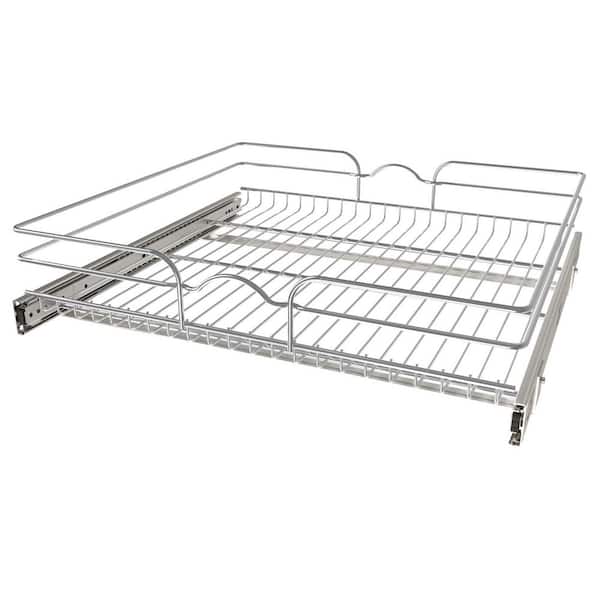 Silver Kitchen Cabinet Pull Out Shelf Organizer, 24 in. x 22 in.