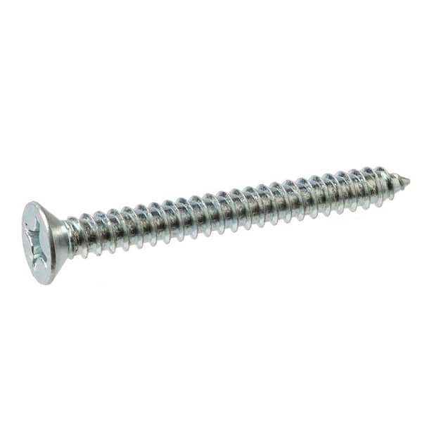 #10 x 2-1/2 in. Phillips Flat Head Zinc Plated Sheet Metal Screw (50-Pack)