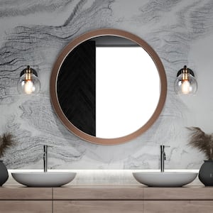 1-Light Indoor Classic Black Wall Sconce, Globe Seeded Glass Modern Bathroom Vanity Light, Farmhouse Brass Bath Lighting