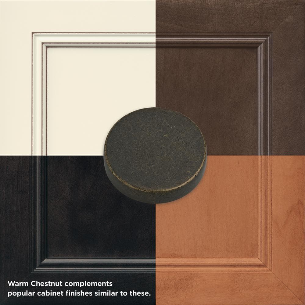 Warm Chestnut Square Zinc Cabinet Knob Set