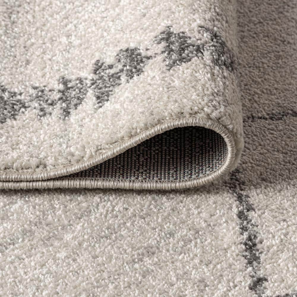 Handmade Cream and Gray Geometric Reversible Area Rug