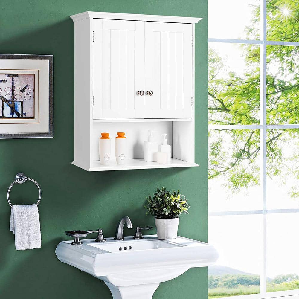 23.5 in. W x 28 in. H x 7.5 in. D Bathroom Storage Wall Cabinet in White price history on PriceWatchPro