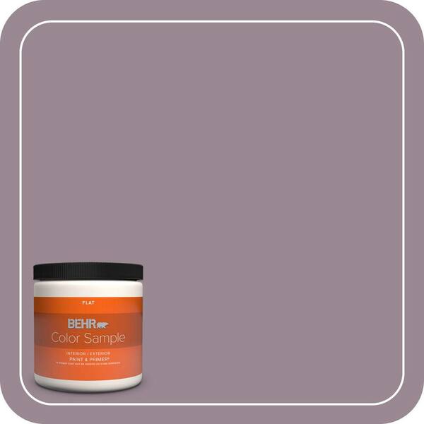 BEHR PREMIUM PLUS 8 oz. #690F-5 Purple Mauve Flat Interior/Exterior Paint & Primer Color Sample