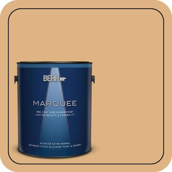 BEHR MARQUEE 1 gal. Home Decorators Collection #HDC-CL-18 Cellini Gold One-Coat Hide Satin Enamel Interior Paint & Primer