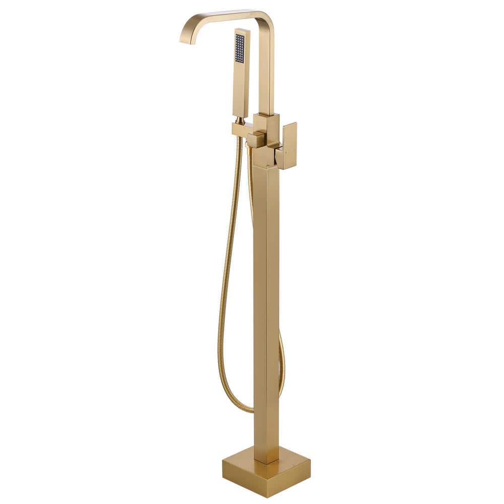 1-Handle Free Standing Tub Faucet with Hand Shower in Brushed Gold price history on PriceWatchPro
