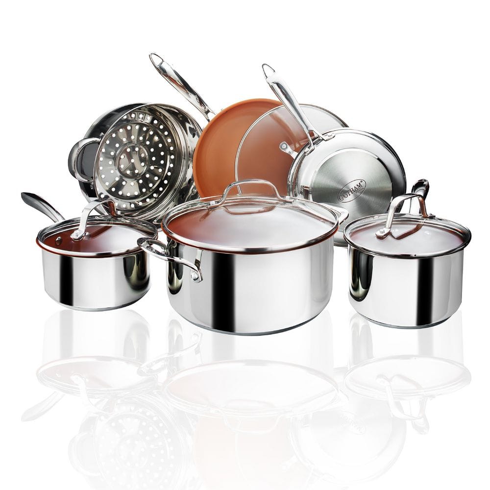 Best Stainless Steel Cookware 14-Piece Sets | Hammered Design | imarku, Rose