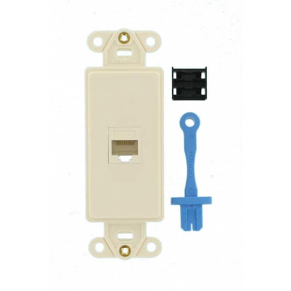 Leviton Decora 1-Gang Light Almond Cat 5E Standard Data Insert (1-Pack) 41640-T