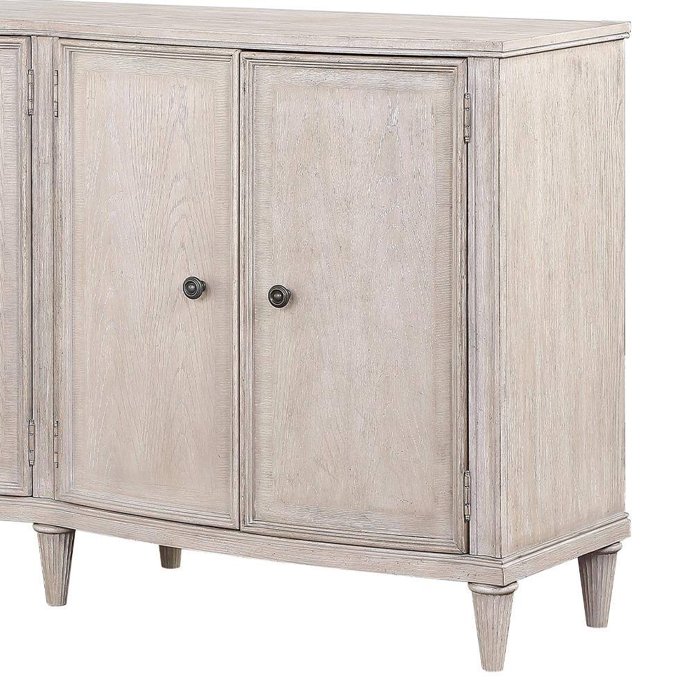 Elegant Wynsor Antique Champagne Wood Server with Tapered Legs