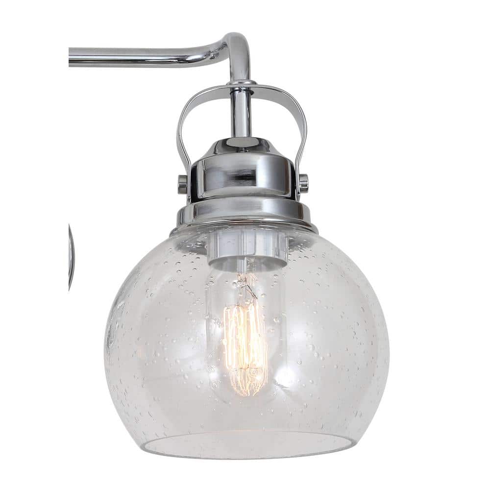 Shirley 17.5" Polished Chrome and Clear Glass 2-Light Vanity Sconce