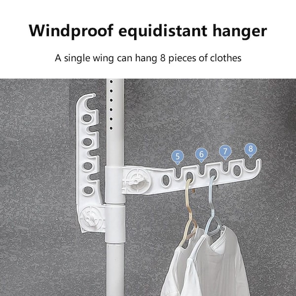 Siavonce Adjustable Laundry Pole Clothes Drying Rack DIY Floor to Ceiling  Tension Rod Storage Organizer White DB-Y-D0102H9SX7U - The Home Depot