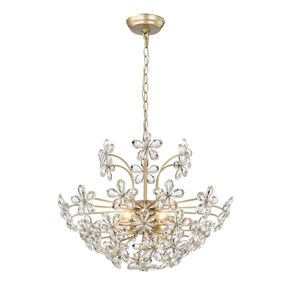 Jojospring 22.4 in. 6-Light Teresa Brushed Silver-Ish