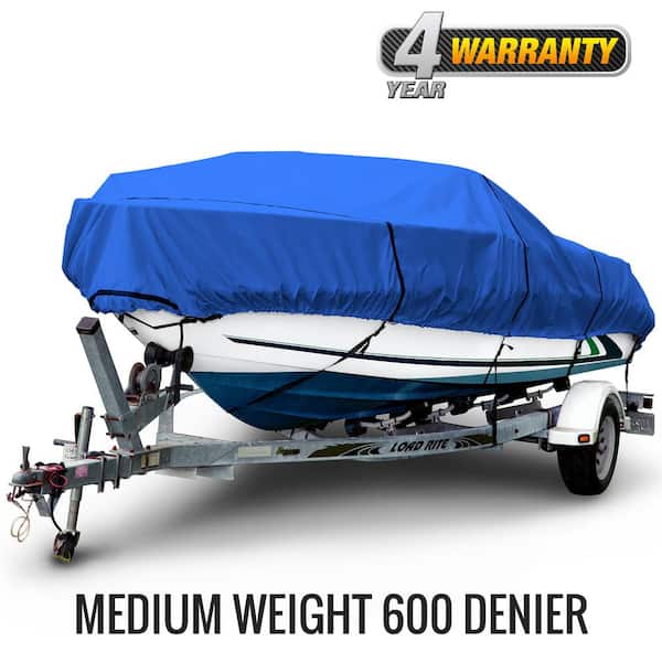 WATERPROOF BOAT COVER V-HULL FISHING BOAT 14' 15' 16' FT GRAY STORAGE COVERS