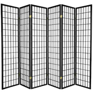 6 ft. Black 6-Panel Room Divider