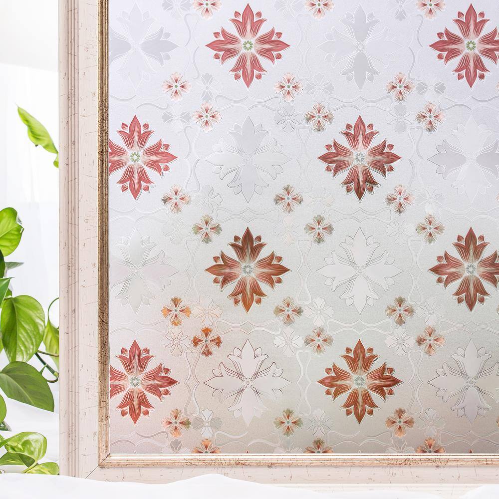 COTTON COLORS 35.4 in. x 78.7 in. Decorative and Privacy Window Film ...