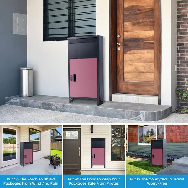 48-Gallon Lockable Package Delivery Box With Combination Lock - Secure Parcel Drop Box For Porch With Delivery Sign