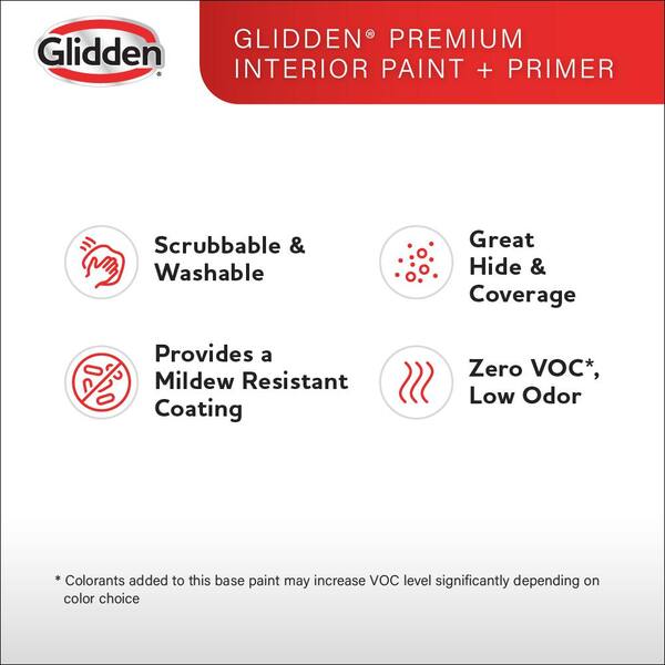 Glidden Premium 5 gal. PPG1024-1 Off White Semi-Gloss