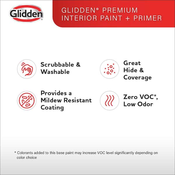 Glidden Premium 1 gal. Pure White Base 1 Eggshell Interior Paint ...