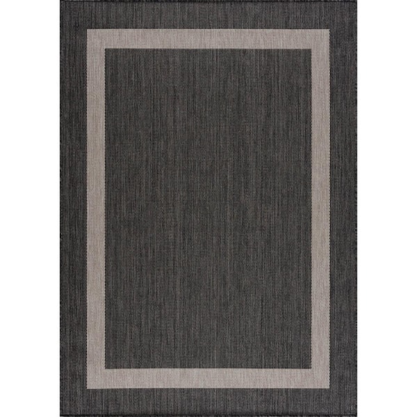 Summer Peeble 10 ft. x 14 ft. Bordered Indoor Outdoor Area Rug