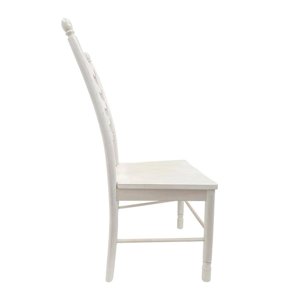 Whitman Whitewash Solid Wood Ladderback Side Chair