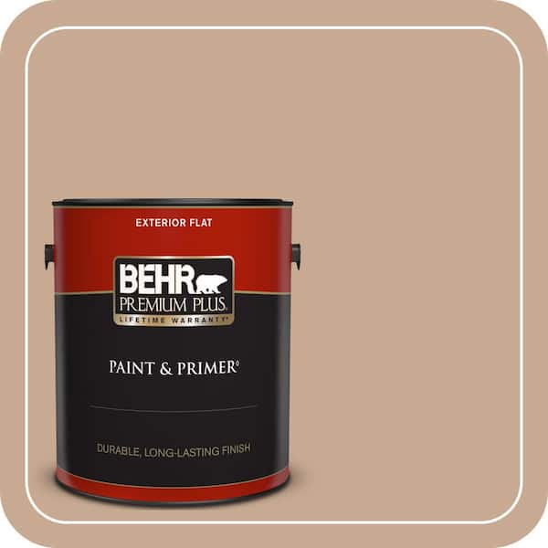 BEHR PREMIUM PLUS 1 gal. #ECC-42-1 Fox Hill Flat Exterior Paint & Primer