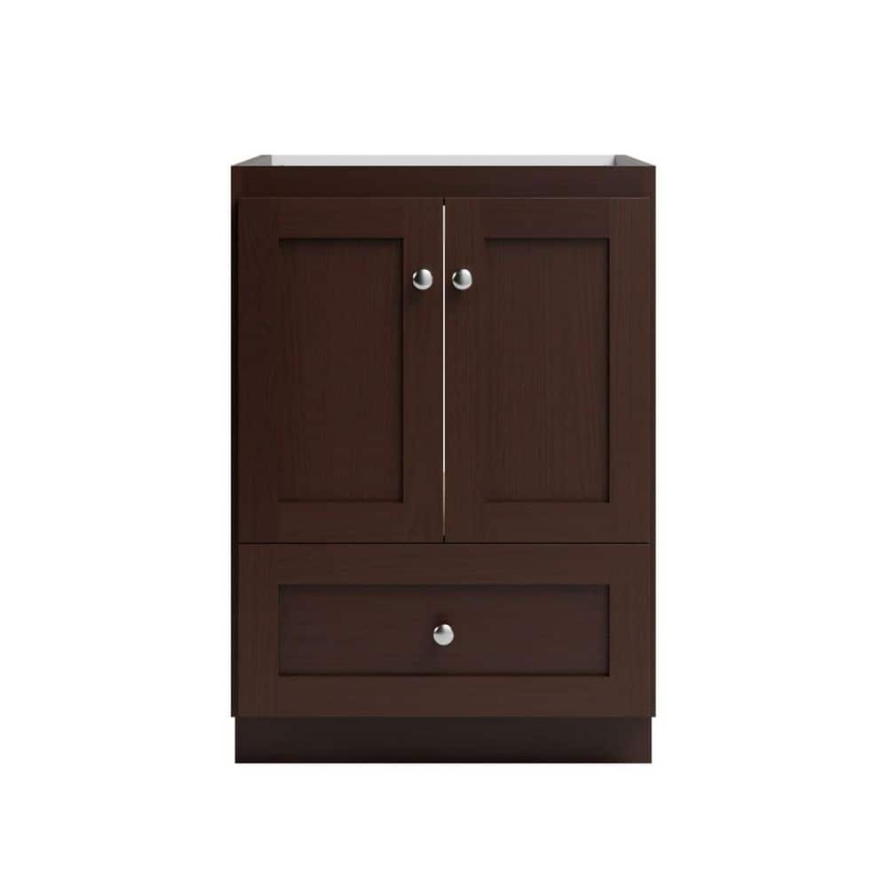 Shaker 24 in. W x 21 in. D x 34.5 in. H Bath Vanity Cabinet without Top in Dark Alder price history on PriceWatchPro
