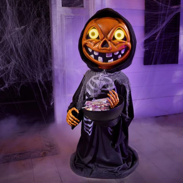 3 ft Animated Pumpkin Skeleton with Candy Bowl H31
