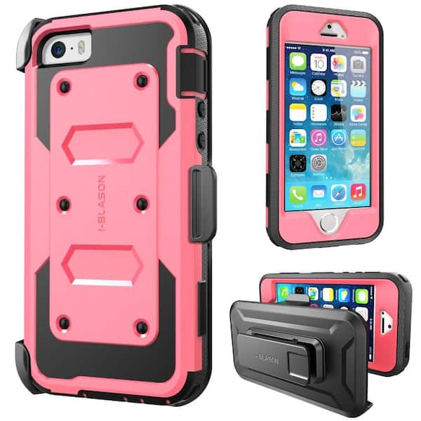 Unbranded i-Blason iPhone 5S Armorbox Series Full Body Case with Screen Protector and Holster, Pink