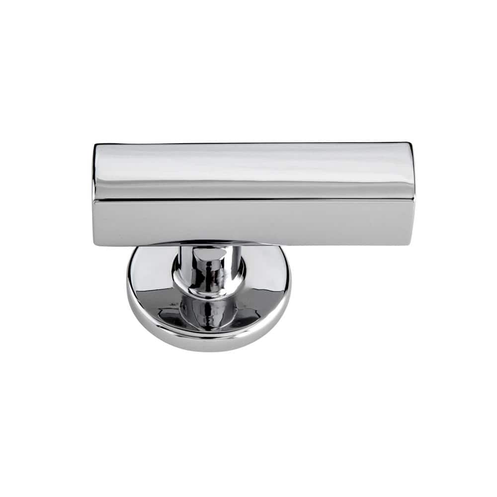 Flynn Chrome Rectangular Modern Bar Knob with Mounting Hardware
