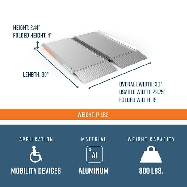 EZ-ACCESS SUITCASE 3 ft. Singlefold Portable Aluminum Wheelchair