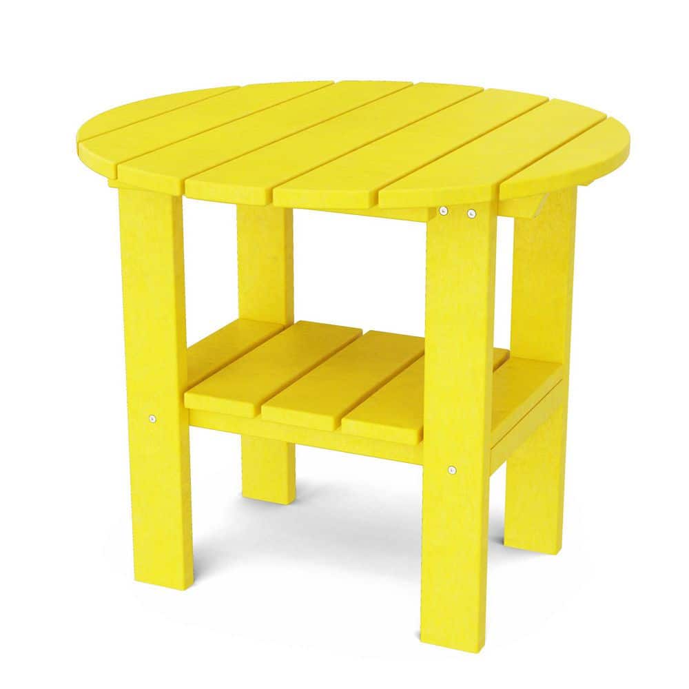 Classic Lemon Yellow HDPE Plastic Outdoor Round Side Table price history on PriceWatchPro