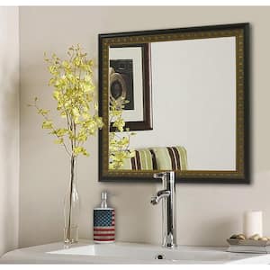 30 in. W x 30 in. H Framed Square Bathroom Vanity Mirror in Bronze