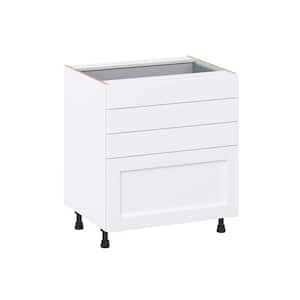 Mancos Bright White Shaker Assembled Base Kitchen Cabinet with 4 Drawers (30 in. W x 34.5 in. H x 24 in. D)